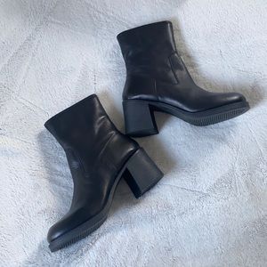 Black Block Heel Booties